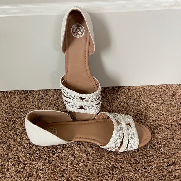 White and silver flats